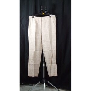 Talbots Wide Leg Heritage 100% Linen Beige South Hampton Pants Size 10